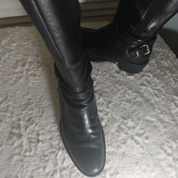 Italian black leather boots SZ 7 - Picture 8 of 10